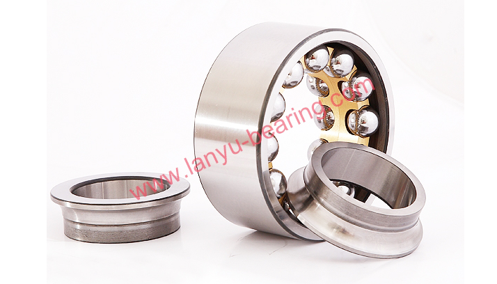 Double inner ring double row angular contact ball bearing